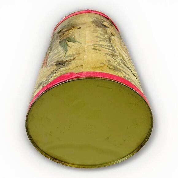 Vtg J.L. Clark 15" Paper Mache 3D Victorian Style Metal Trash Can Umbrella Stand - Picture 6 of 7